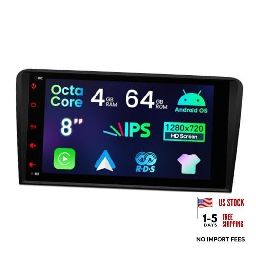 Android 14 Car Stereo for Audi A3 S3 RS3, 8 Inch IPS Touch Screen Car Radio