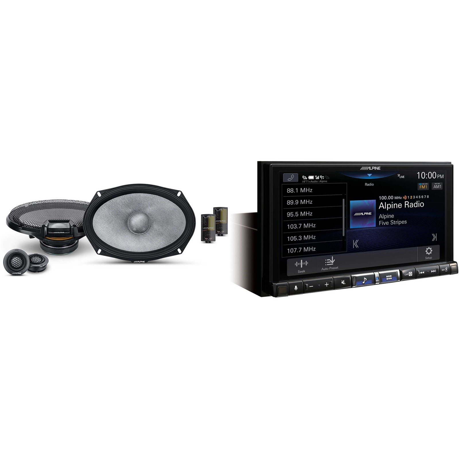 Alpine ILX-507 7-Inch Multimedia Receiver w/ R2-S69C 6×9″ Comp Bundle
