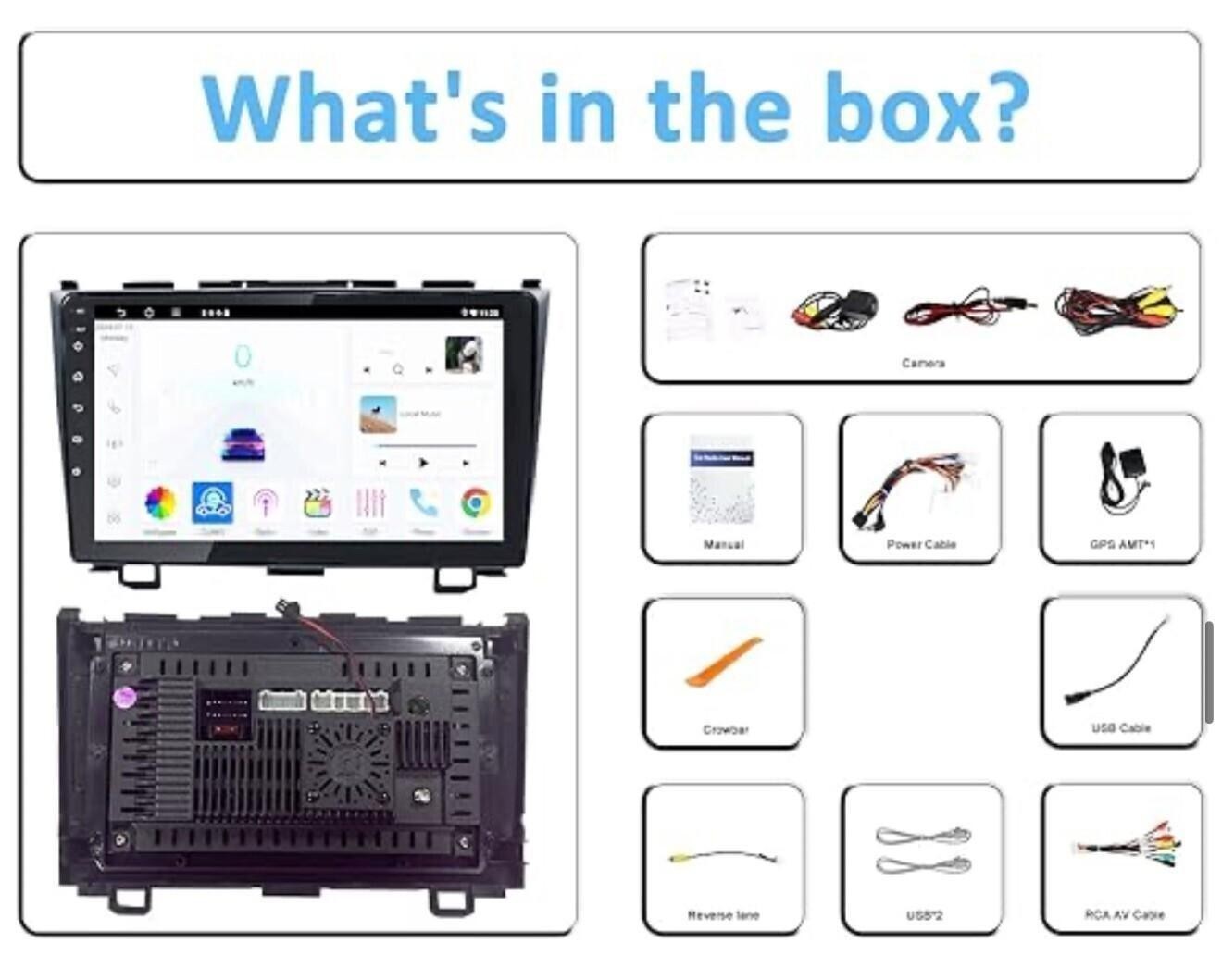 4+128G Car Stereo for Honda CRV 2007-2011 9” Touch Screen, Carplay, Android Auto