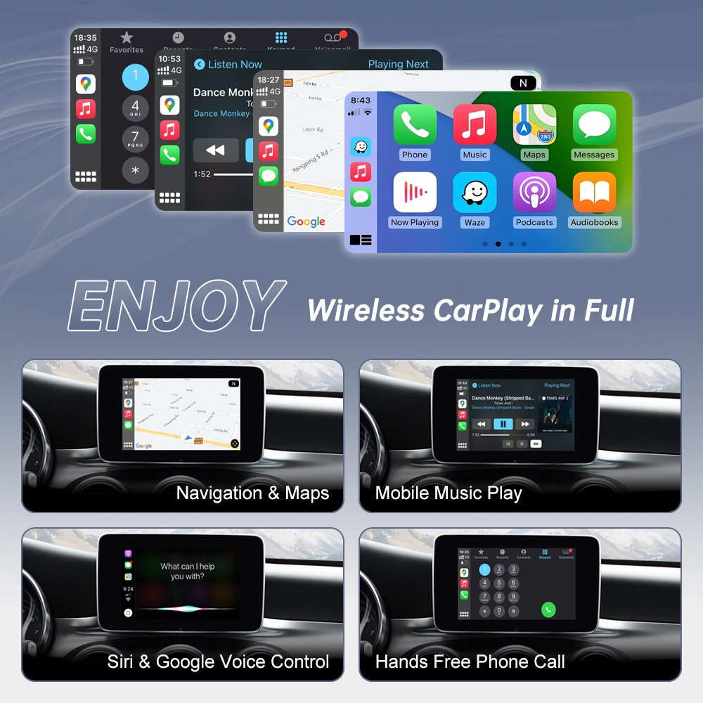 Roadtop Wireless CarPlay Retrofit Kit For Benz W205 C-Class GLC NTG5.0 Module