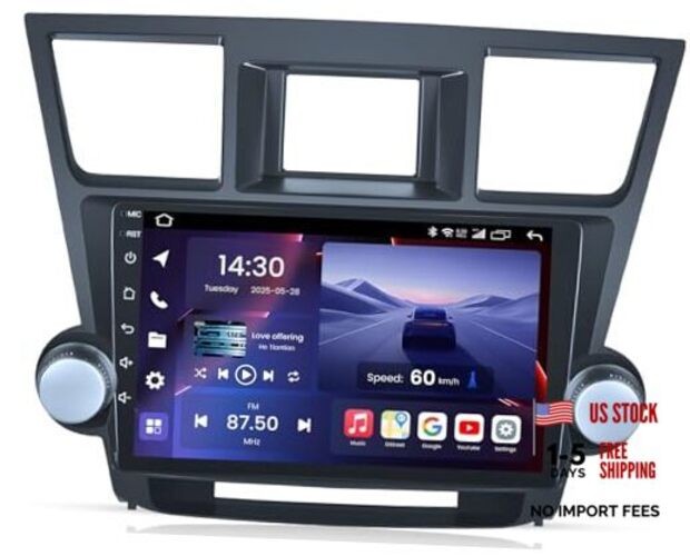 8 Core 4+32G for Toyota Highlander 2008-2012 Radio Stereo Upgrade: 10.1 Inch