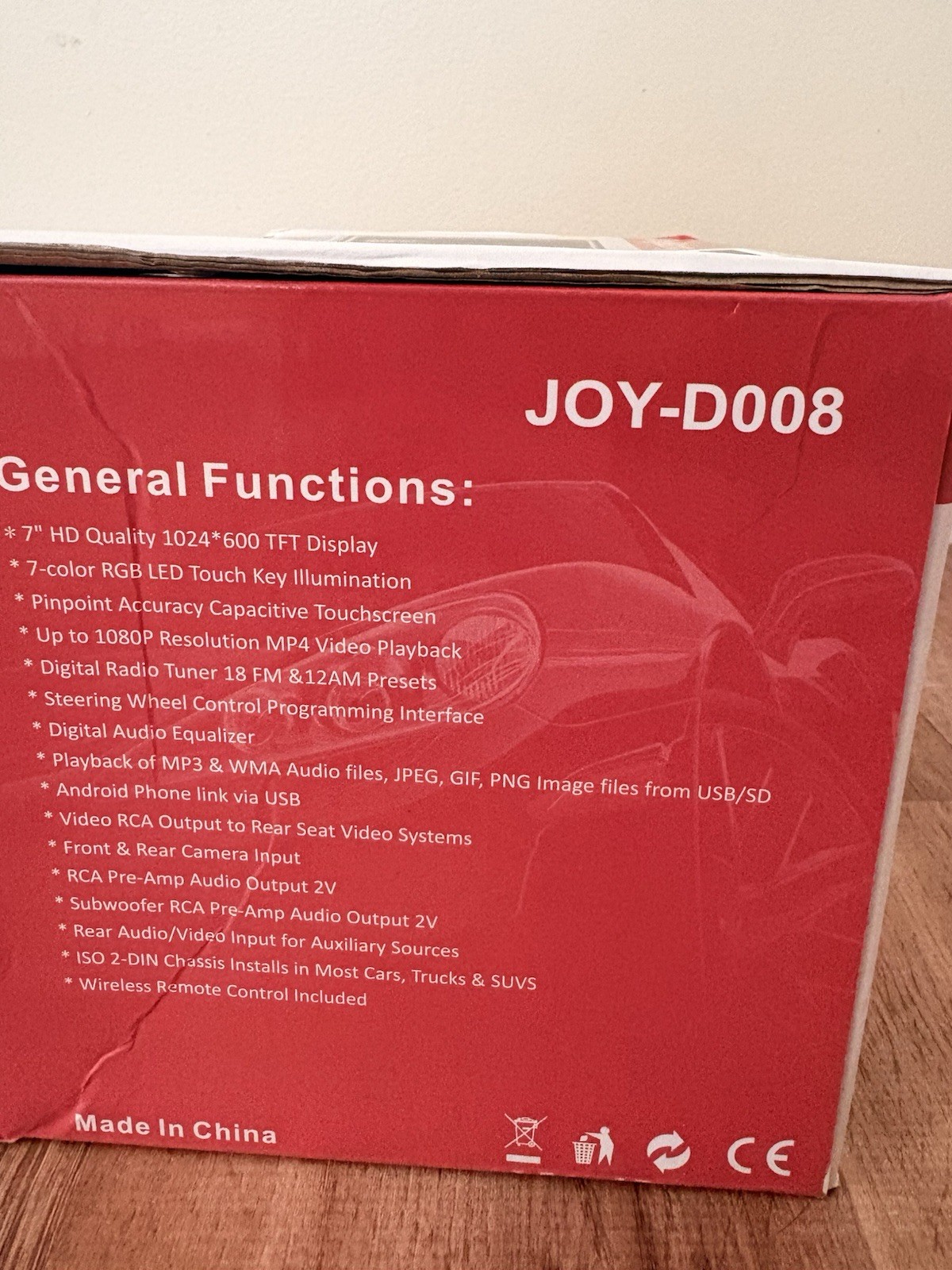 JoyBring JOY-D008 Double Din Car Stereo 7” Touchscreen Bluetooth USB AUX NEW