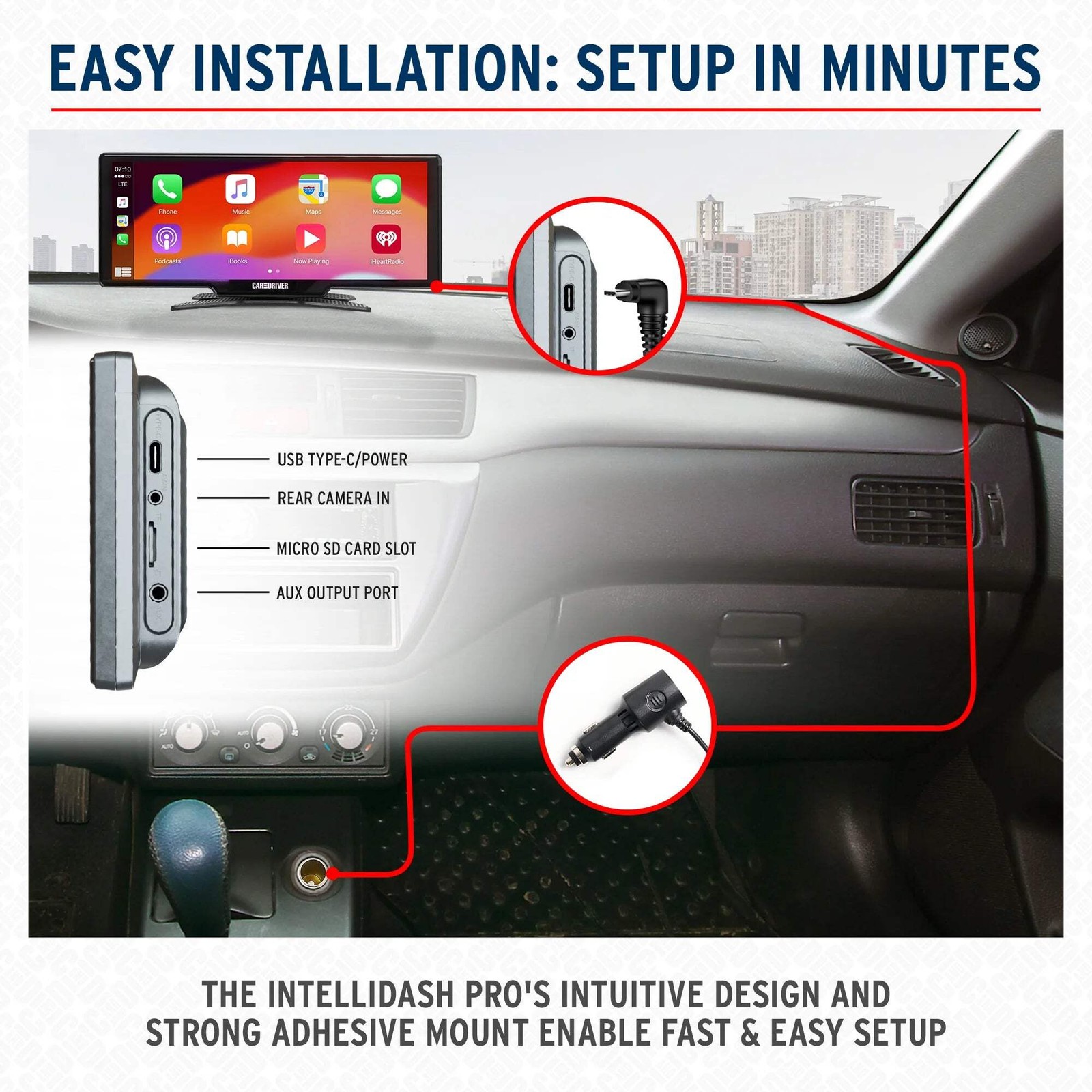 Car and Driver Intellidash Pro X10 Wireless Carplay, New, 10″ Touch Screen Displ