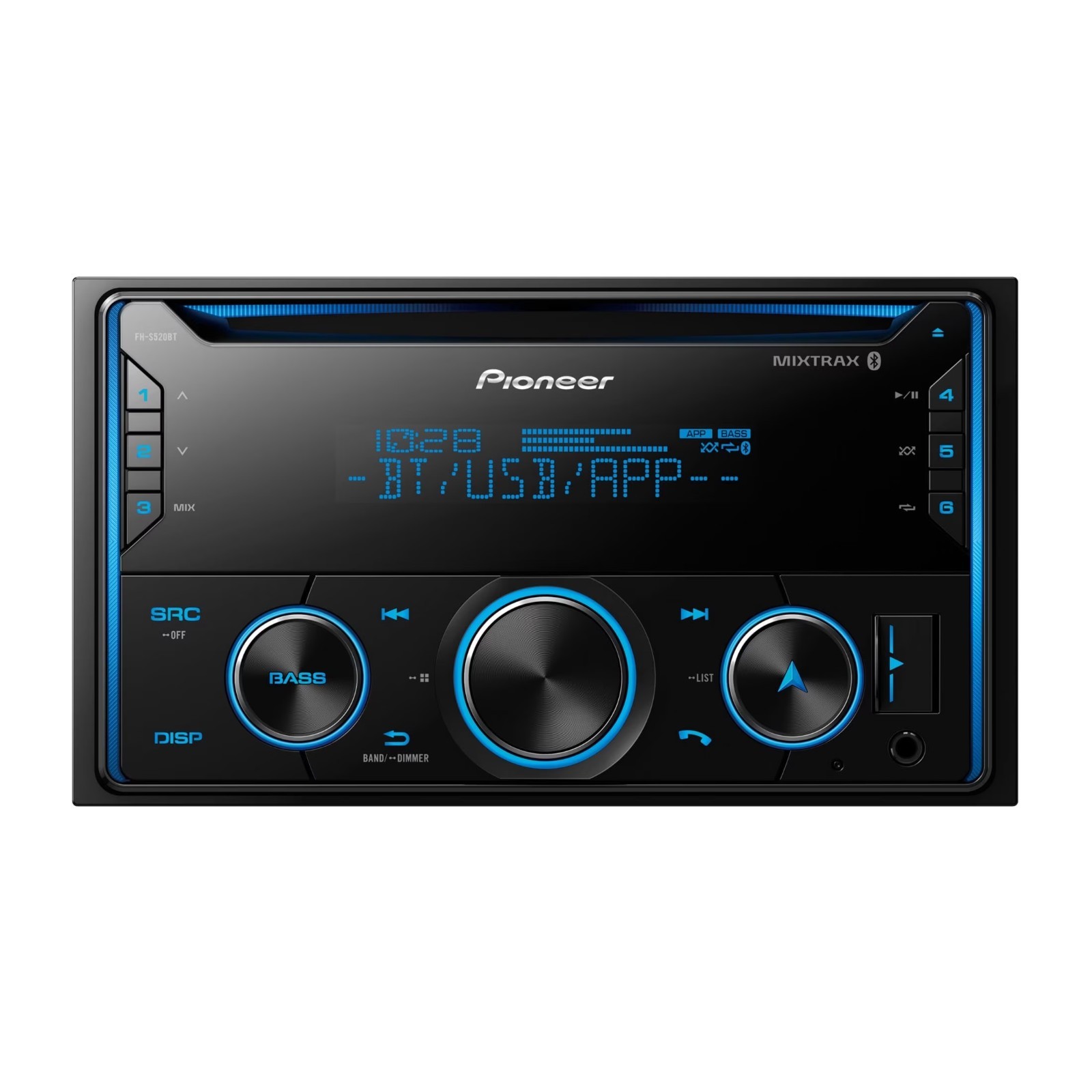 Double DIN CD Receiver Bluetooth Smart Sync In Dash 50W x 4 MOSFET 13 Band EQ