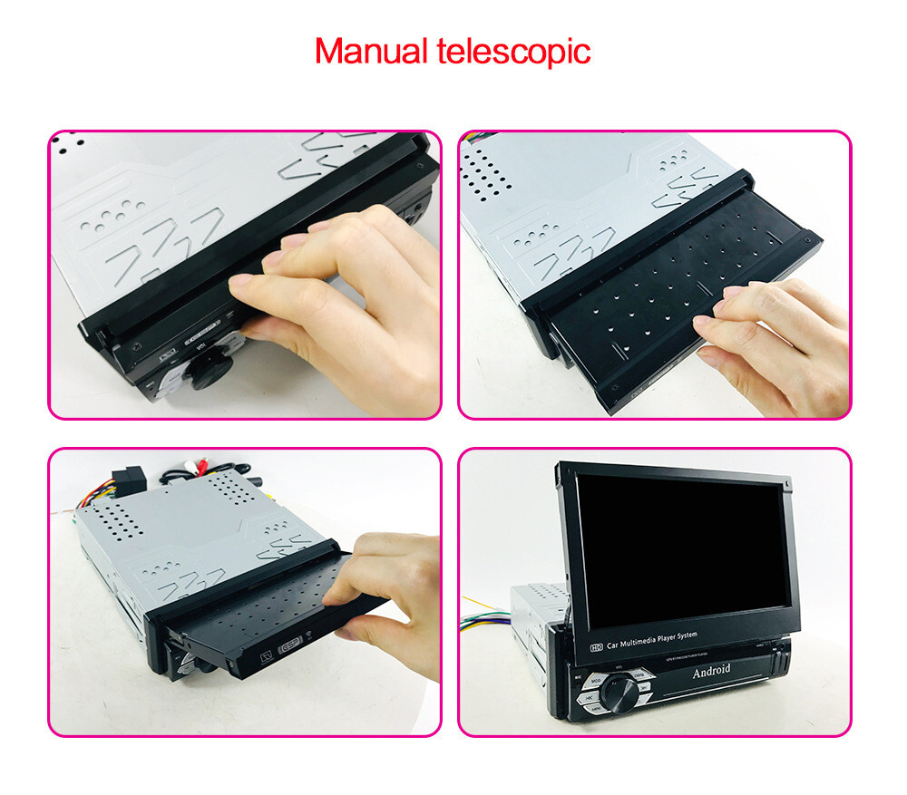 1 din Car Radio Automatic telescopic screen WIFI GPS BT Mirro Link mp5 player