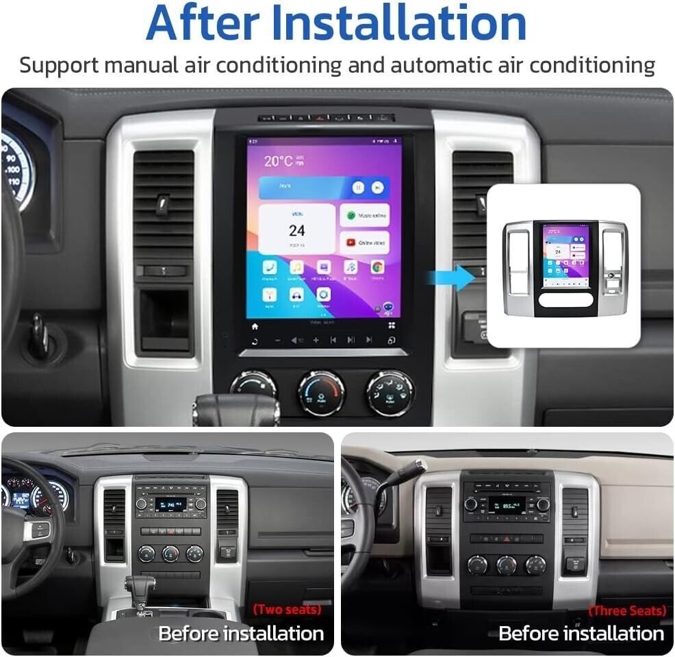 12.1″ For Dodge Ram 2008-2012 Android Car Radio Stereo GPS Navi Carplay 8G+128GB