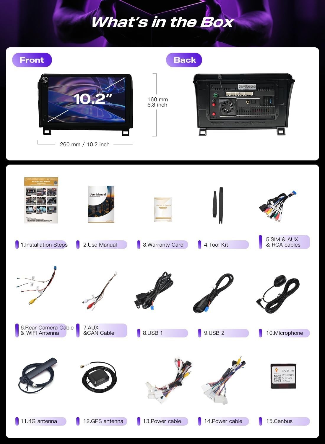 Firstnav Car Radio for Toyota Tundra 2007-2013 10.2″ QLED Bluetooth 5.0 CarPlay