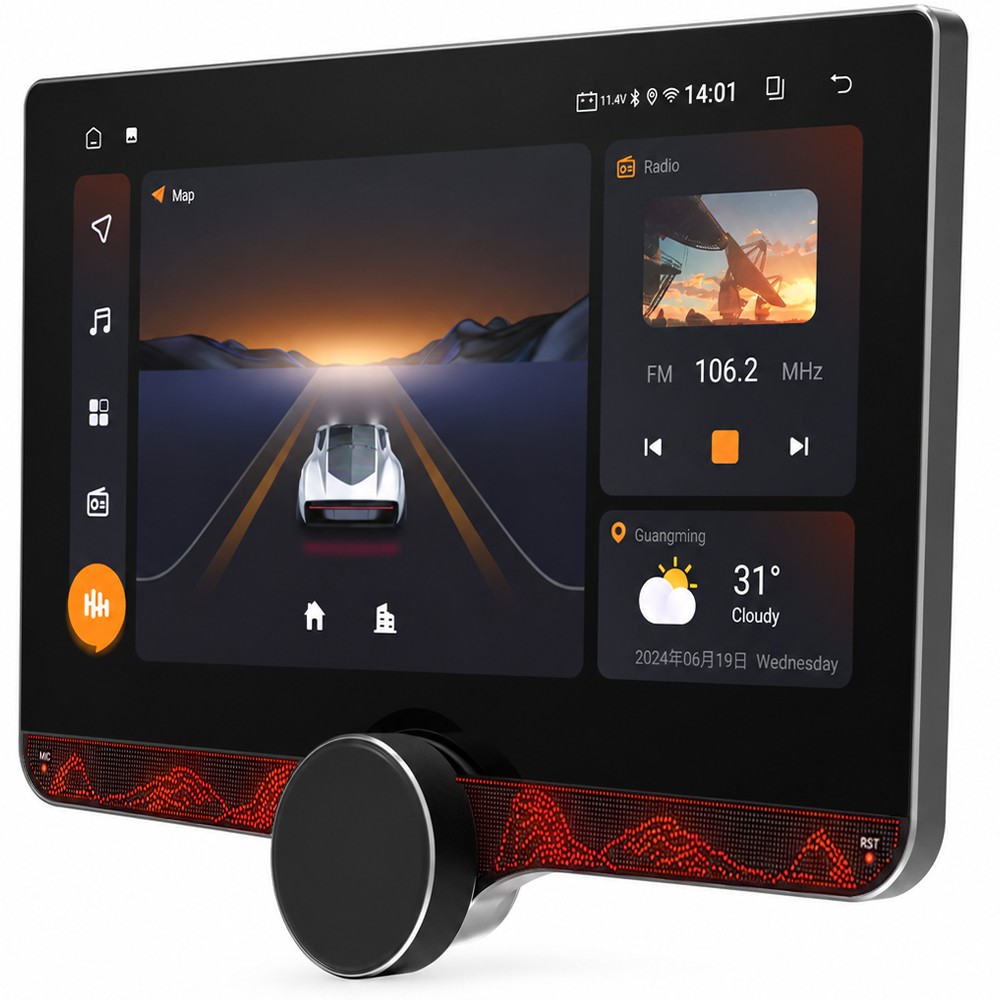 Android 15 10.1″ Car Stereo Double DIN GPS WiFi 5 Wireless CarPlay Bluetooth RDS