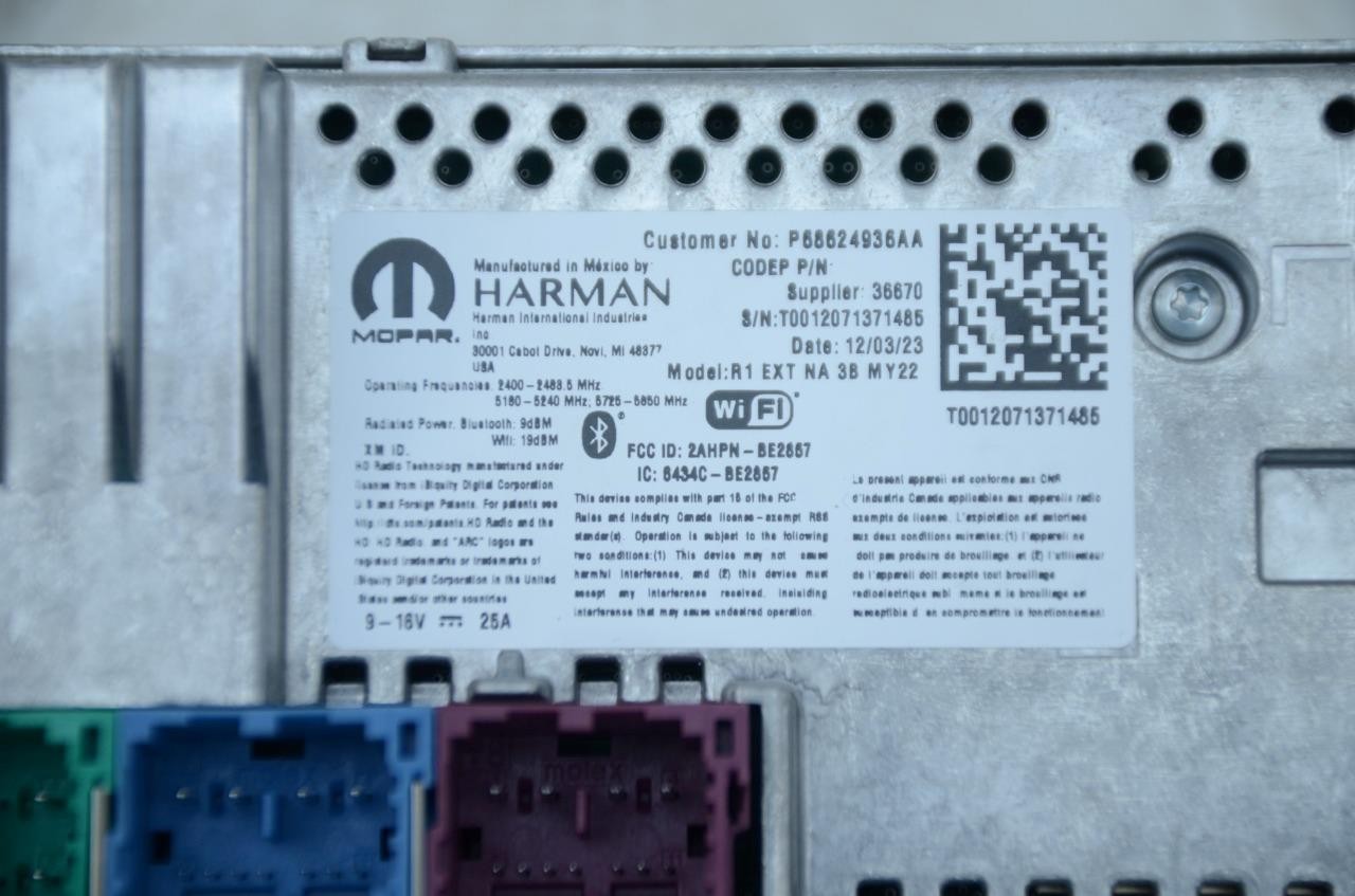 2021 – 2025 DODGE DURANGO RADIO 10.1″ UCONNECT NAVIGATION RADIO MODULE RECEIVER