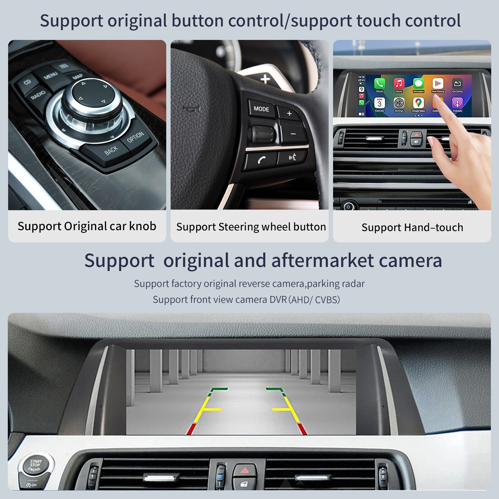 Wireless Carplay/Android Auto 10.25” Touch screen for BMW 5er F10/F11 1920*720