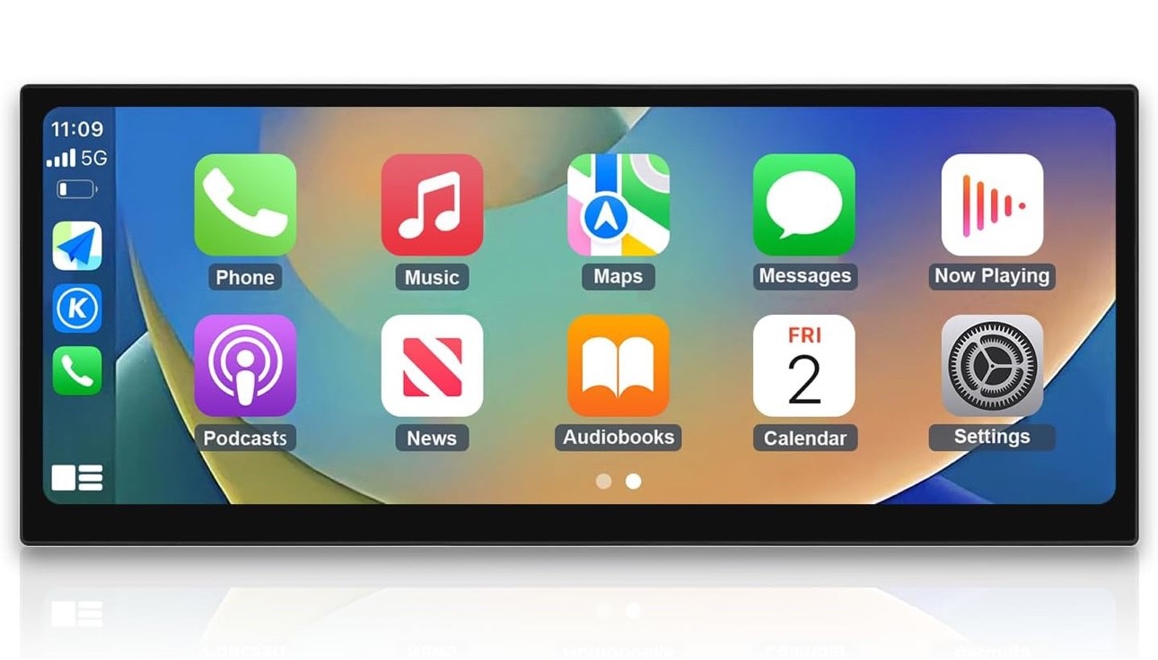 2025 Upgraded 12.3″ Ultra-Narrow Touchscreen Wireless CarPlay Android Auto Recei