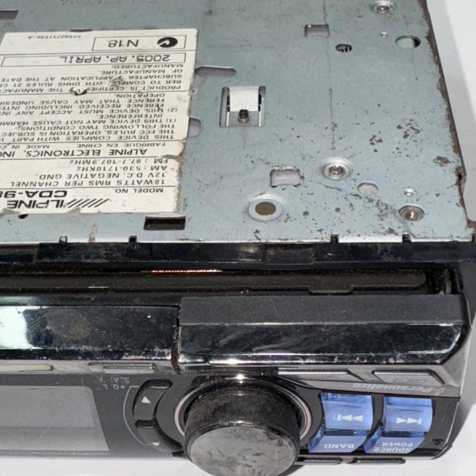 Alpine CDA-9853 CD Receiver GOR PARTS OR REPAIR
