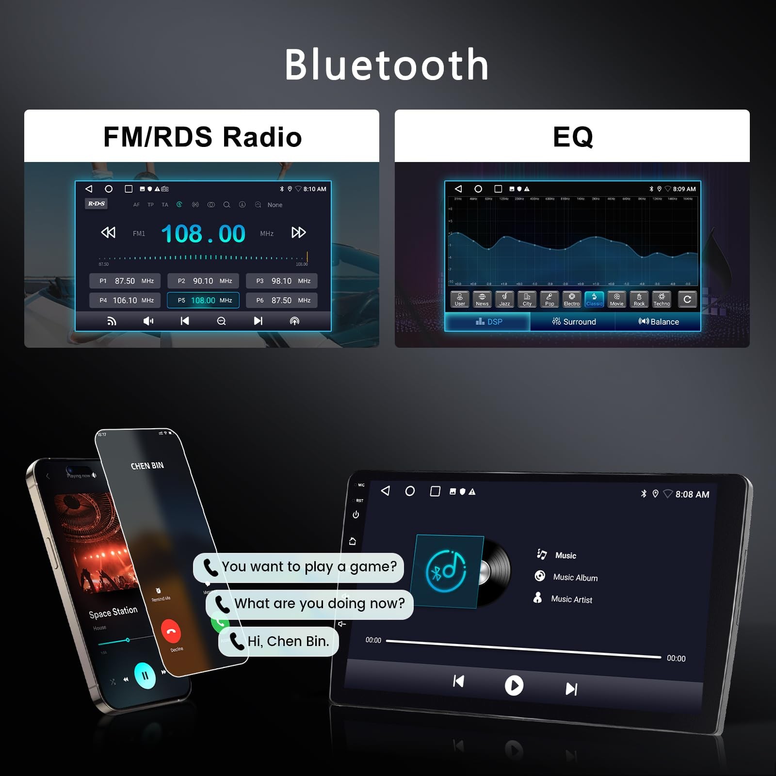 1280*800 Car Stereo Radio for Focus 2005-2007 Carplay Screen Android Auto 32G