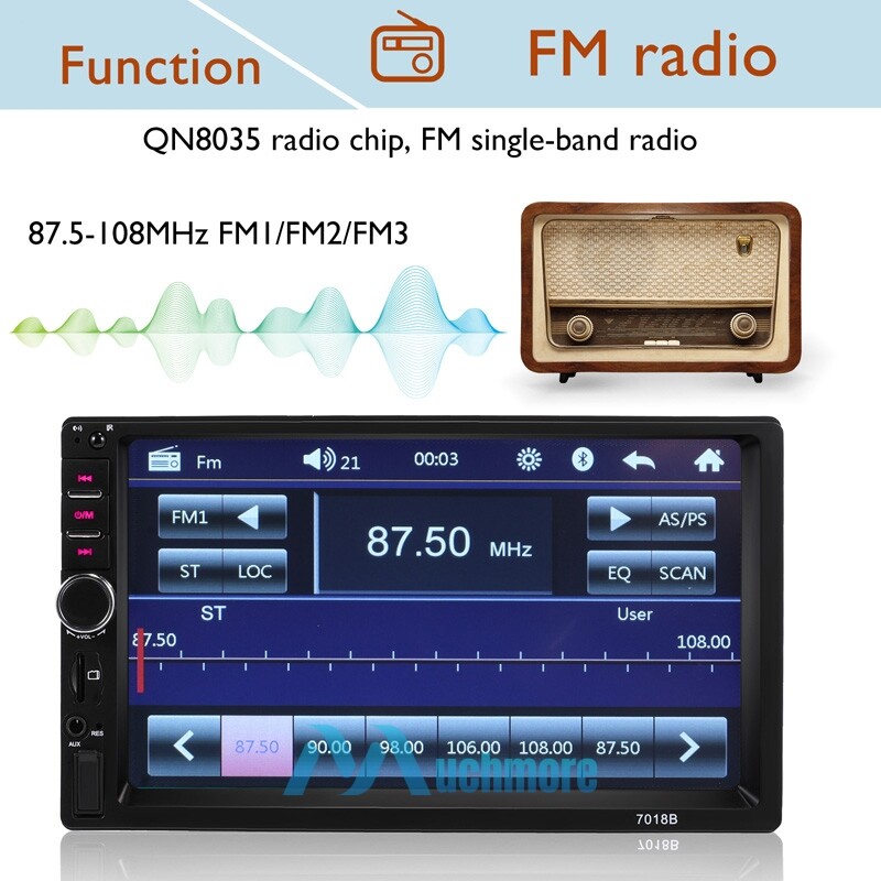 7” Double 2 Din Touch Screen Car Stereo Radio MP5 BT Android/IOS Carplay+Camera