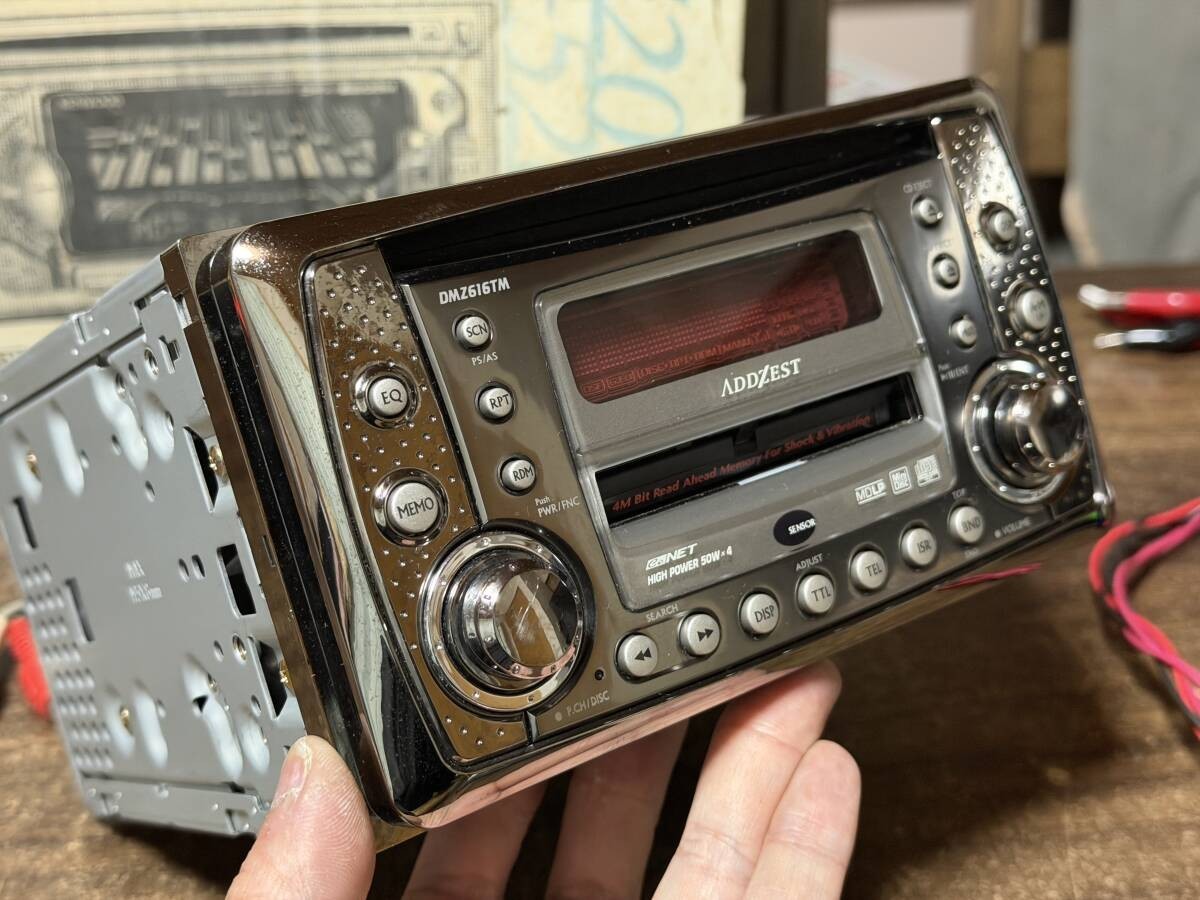 Rare Addzest DMZ616TM 2DIN CD MD Player Chrome Front Serviced Japan Vintage