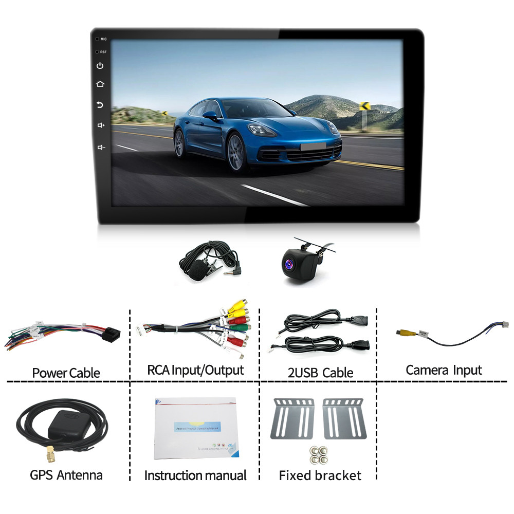 Android 13.0 For CarPlay Car Stereo Radio 10.1″ 2 Din GPS +Camera 4G+64G