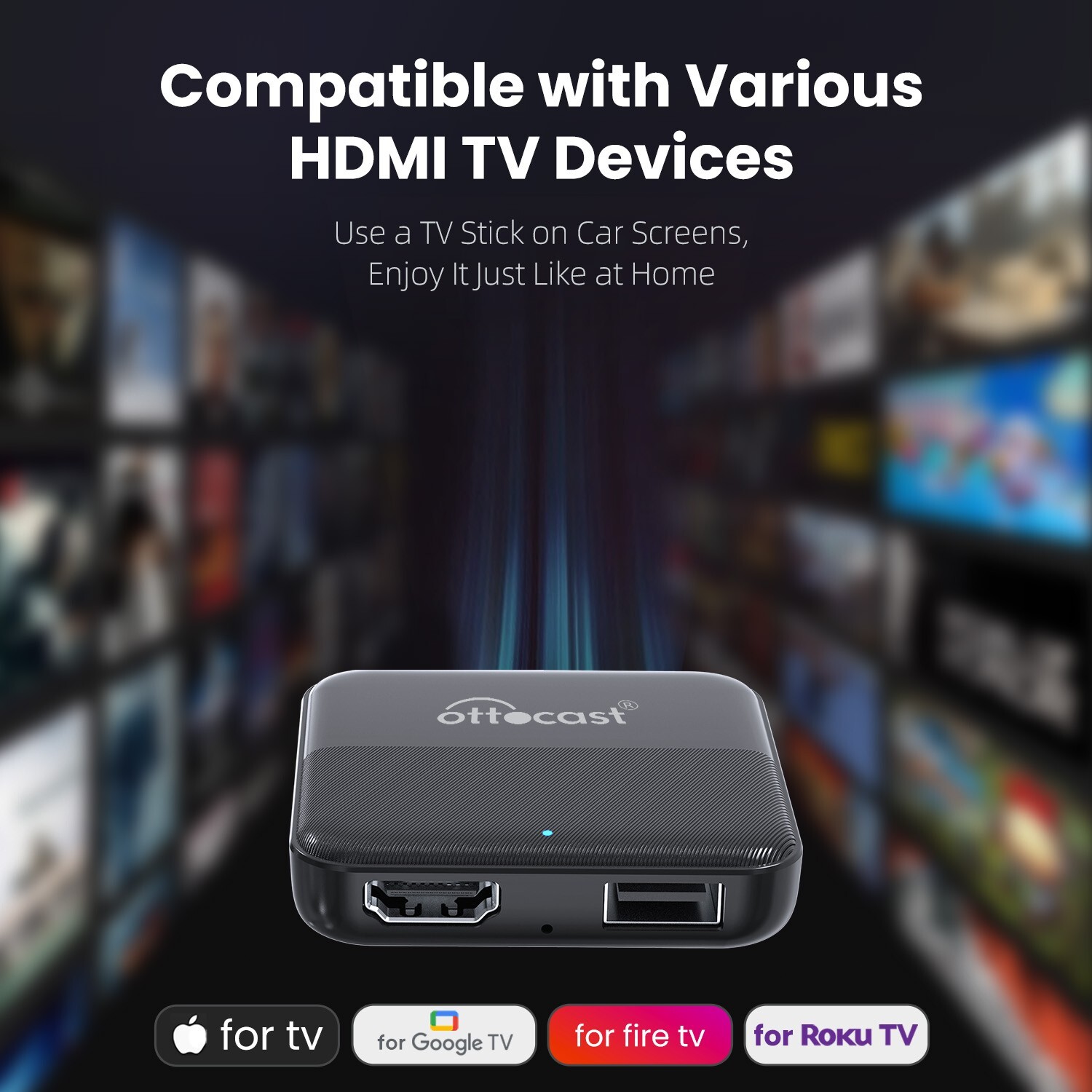 Ottocast Car TV Mate HDMI Multimedia Player Car Infotainment System Adapter
