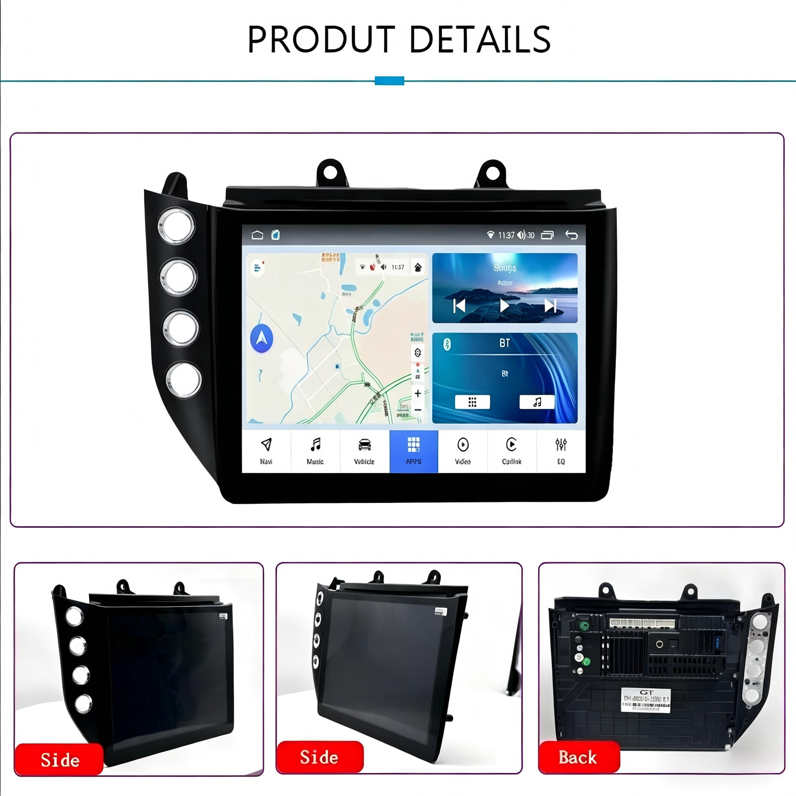 10.4″ For Maserati GT GranTurismo 2007-2020 6+128G CarPlay Car Stereo Radio GPS