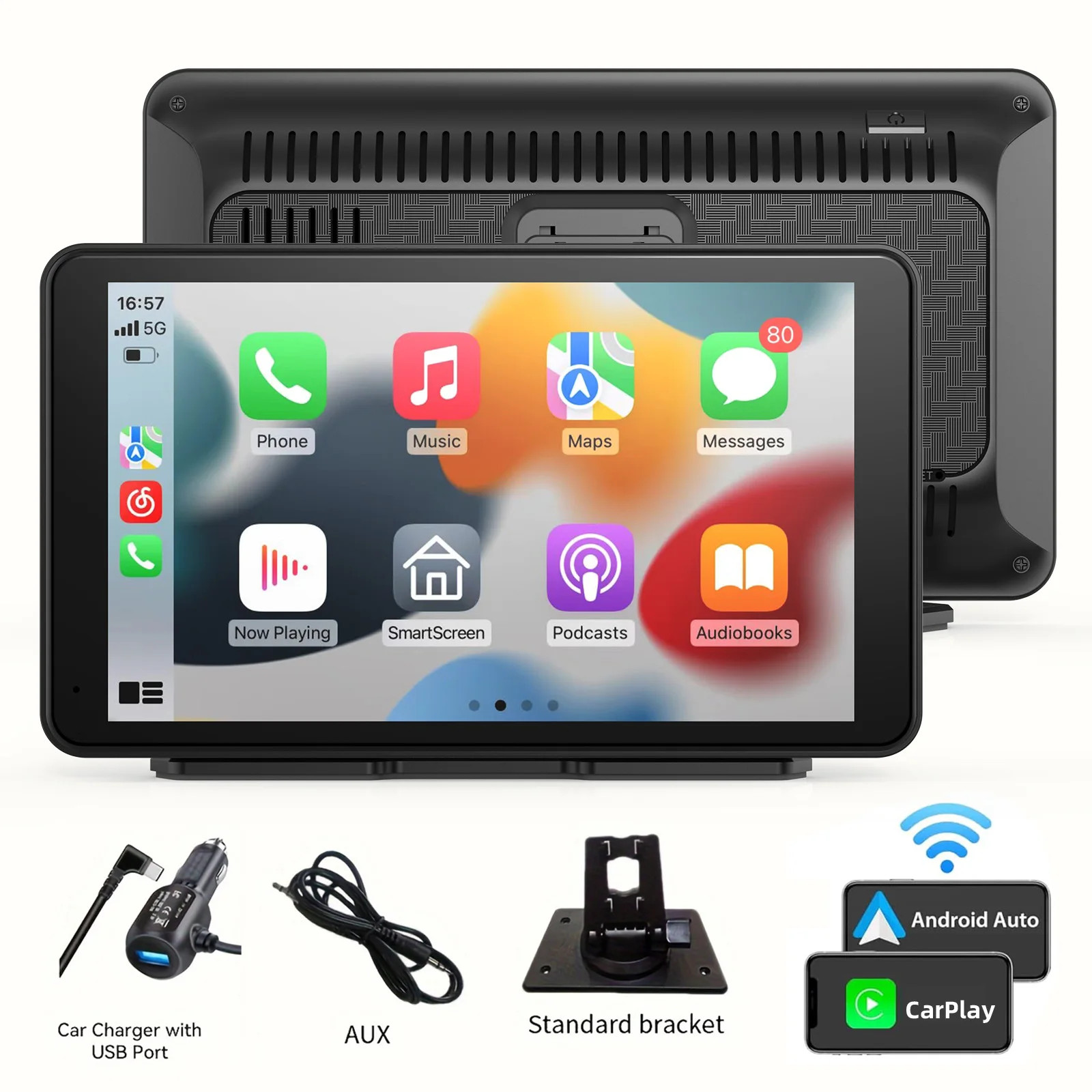 7″ HD Touch Screen Car Audio Receiver Wireless CarPlay Android Auto Display
