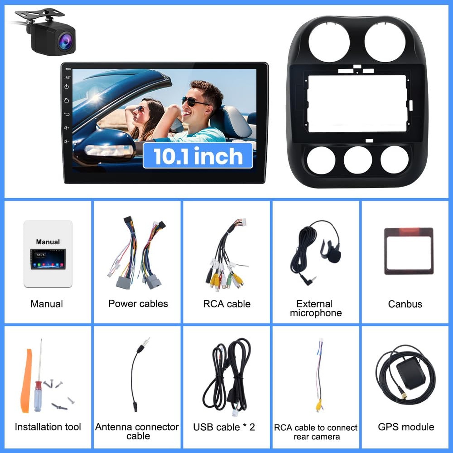 Car Radio for Jeep Compass Patriot 2010–2016, 10.1″ Touchscreen Android 13