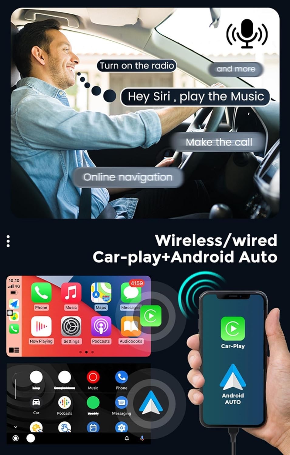 9″ 8Core 4+64G Android Auto Carplay Stereo for Chrysler 300 2015-2019