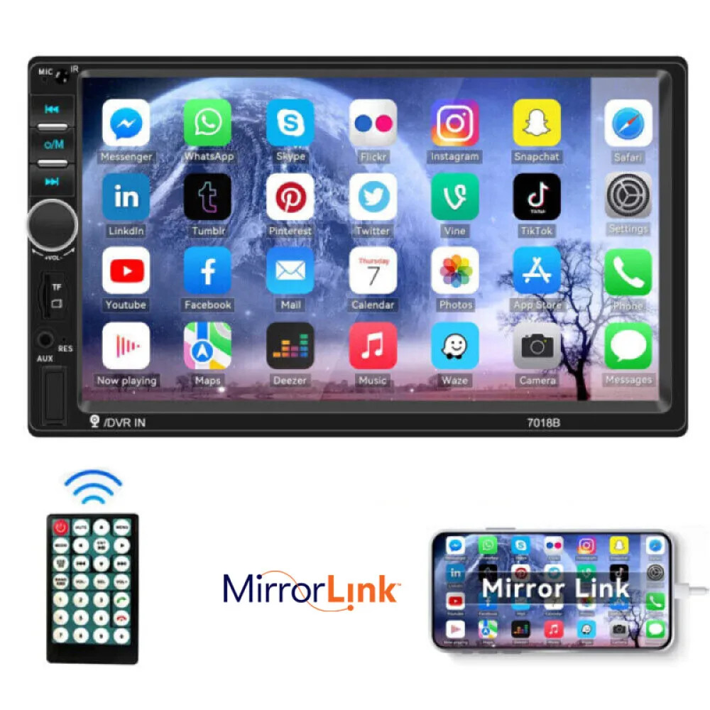 New 2Din car radio car stereo 7″ touch screen MP5 player FM mirror link player.