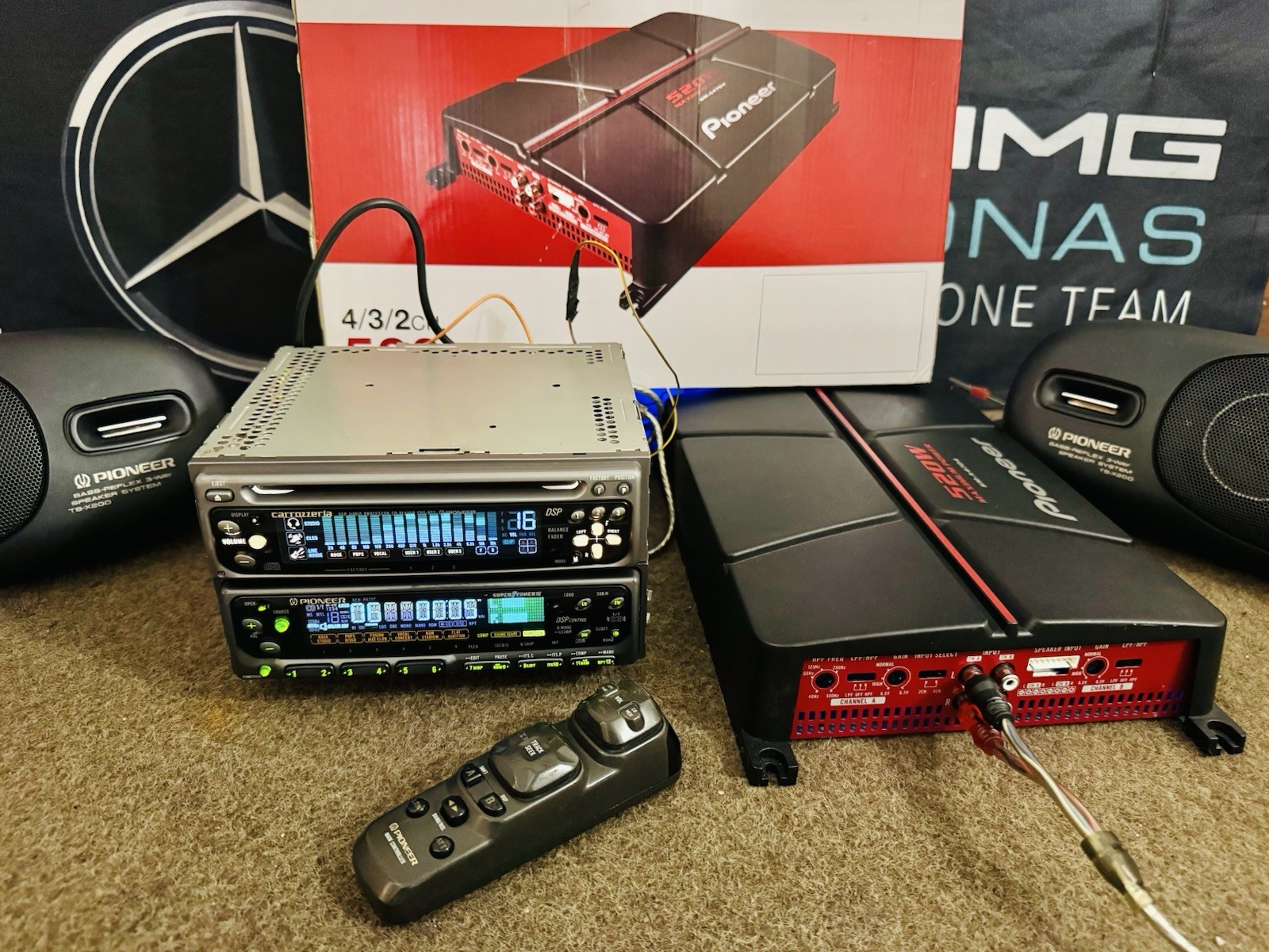 PIONEER CARROZZERIA KEH-P8250 Cassette & CDS-P77 DSP Audio Processor & GM-A4704