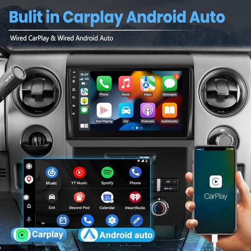 [4+64GB] 8-Core Android Car Stereo for Ford F150 2009-2012 CarPlay Android Auto