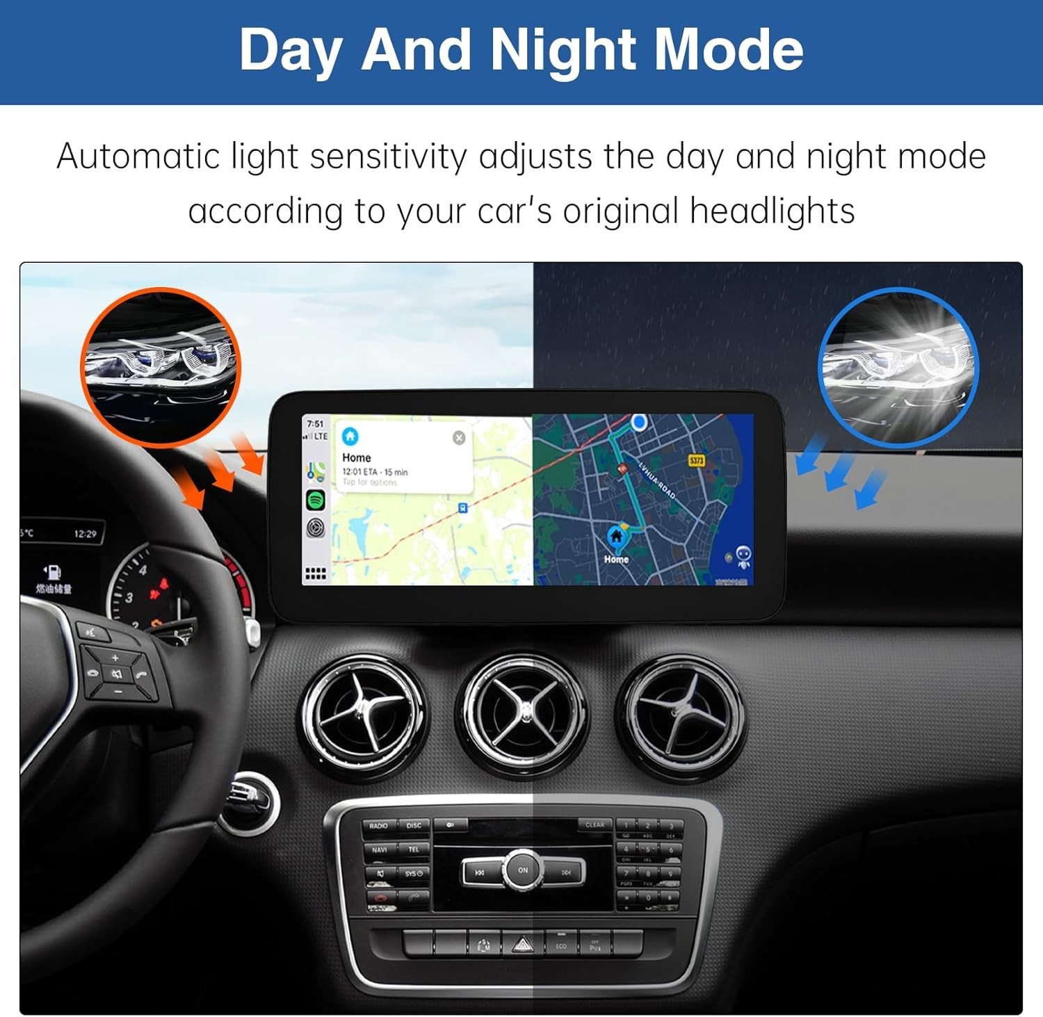 Road Top 12.3″ Ultra-Narrow Touchscreen Wireless CarPlay Android Auto for…