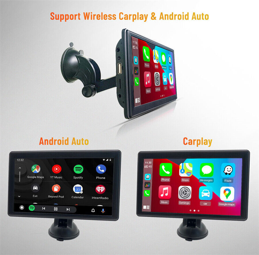 Portable 7″ HD Car Radio Wireless Apple Carplay/android Auto FM Touch Screen MP5
