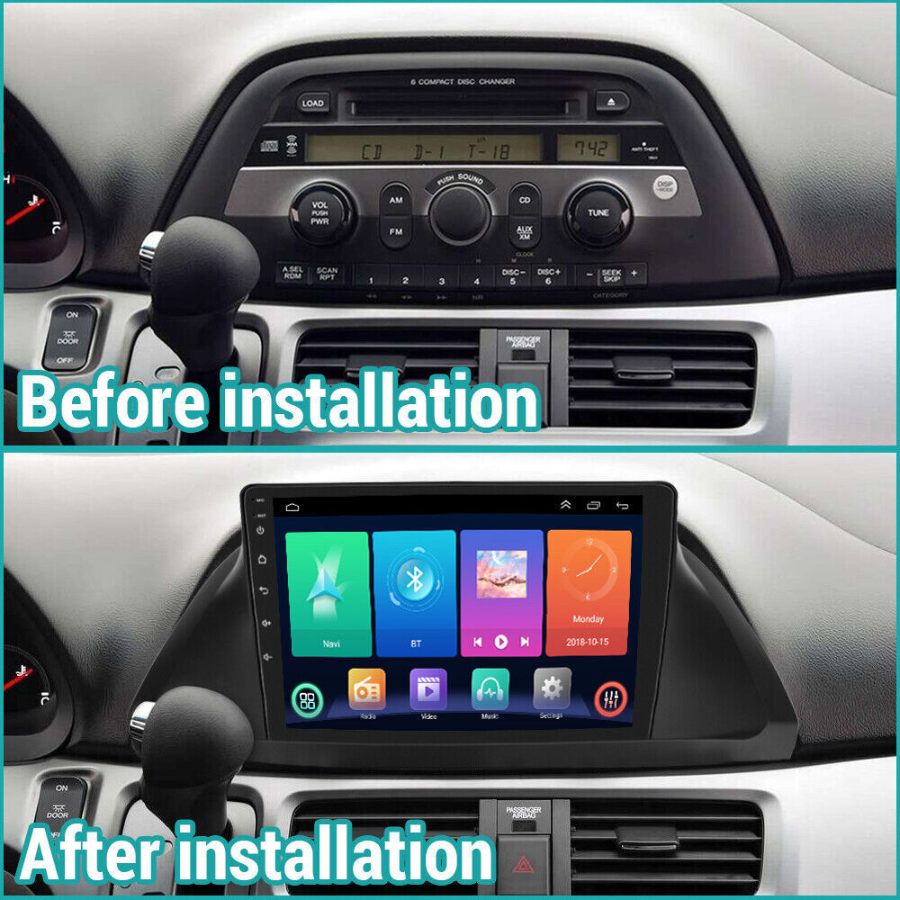 GPS Navi Apple Carplay Car Stereo Radio Android 13 For Honda Odyssey 2005-2010