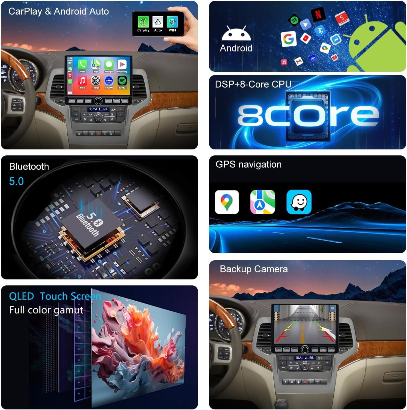 8 Core 4G LTE QLED Radio For Jeep Grand Cherokee 2011