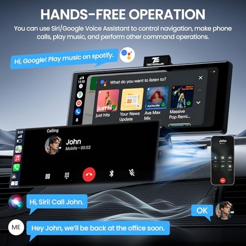 10.26″ Portable Apple CarPlay Screen for 10.26 inch with Dash Cam & Backup Cam