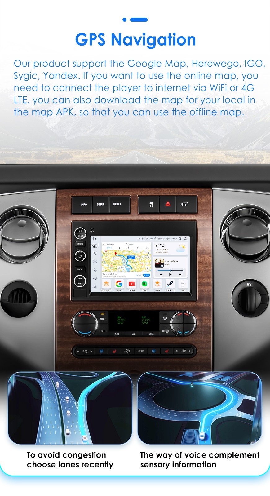 9″ Android14 Car Radio 8+128G CarPlay DSP Touch Screen 360° Camera GPS Stereo BT