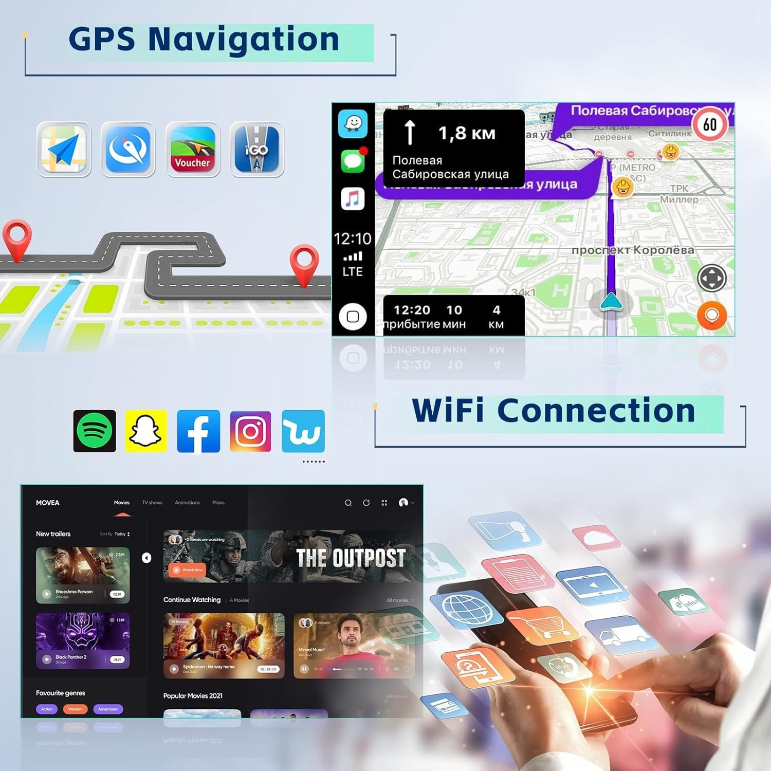 Car Radio 8 Core 4+64G for Nissan Rogue Sport Qashqa ’08-13 GPS Wifi BT 9″ Touch