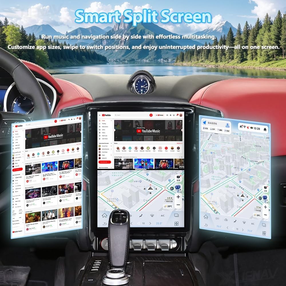12.1″ Android Navigation Car Gps Stereo Tesla Style For Maserati Ghibli 2014~19