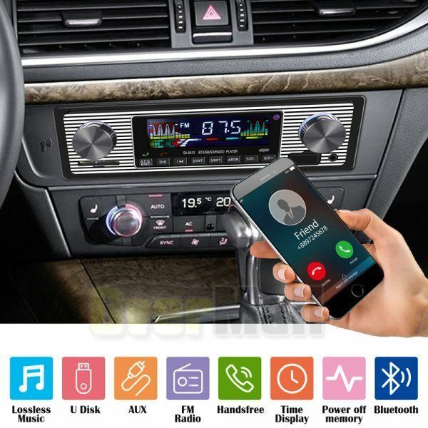 Bluetooth Vintage Car FM Radio MP3 Player USB AUX Classic Stereo Audio Receiver