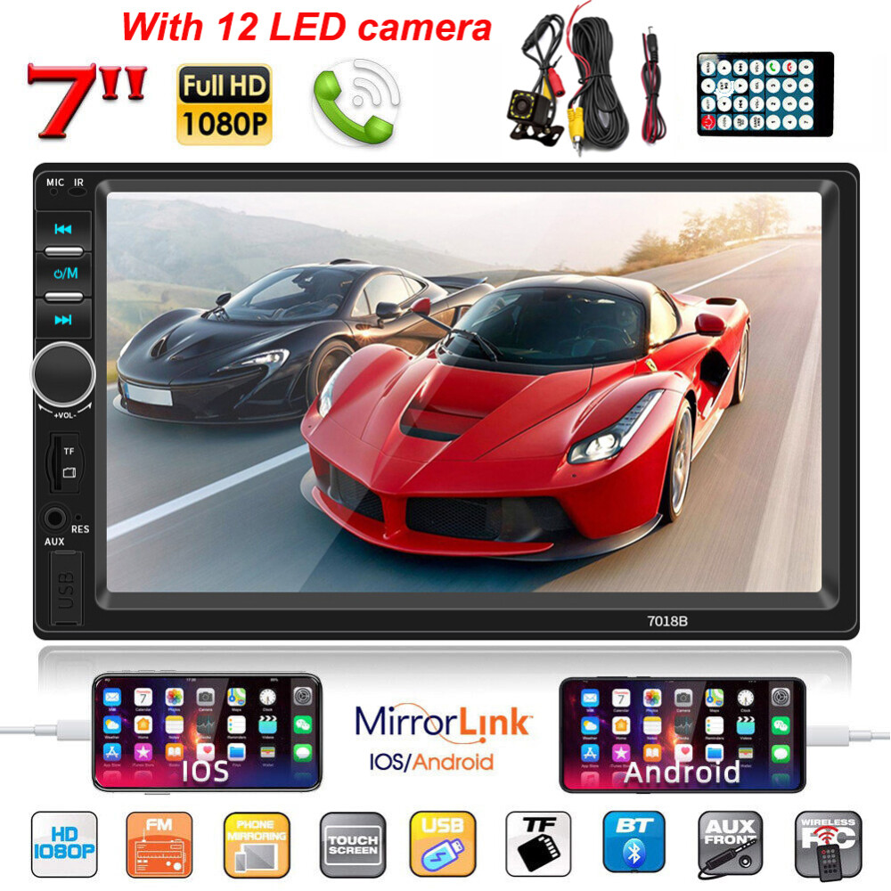 7″ Radio Estereo De Pantalla 2Din Mirror Link Para Coche Carro Con Camara Tactil
