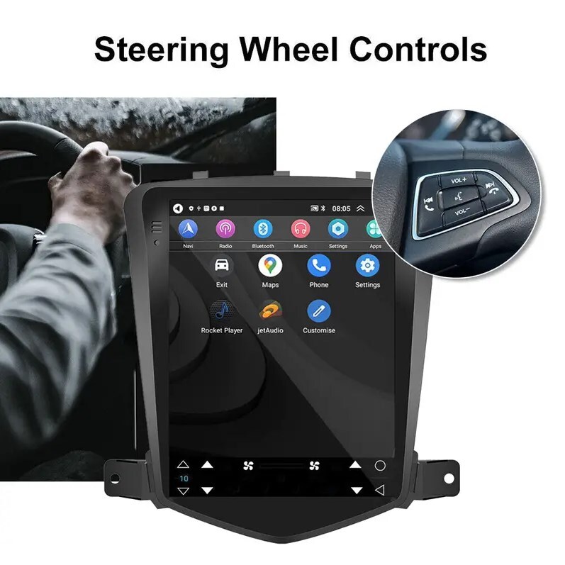 Car Apple Carplay Radio GPS Stereo w/Camera For Chevy Cruze 2009-2015 Android 12