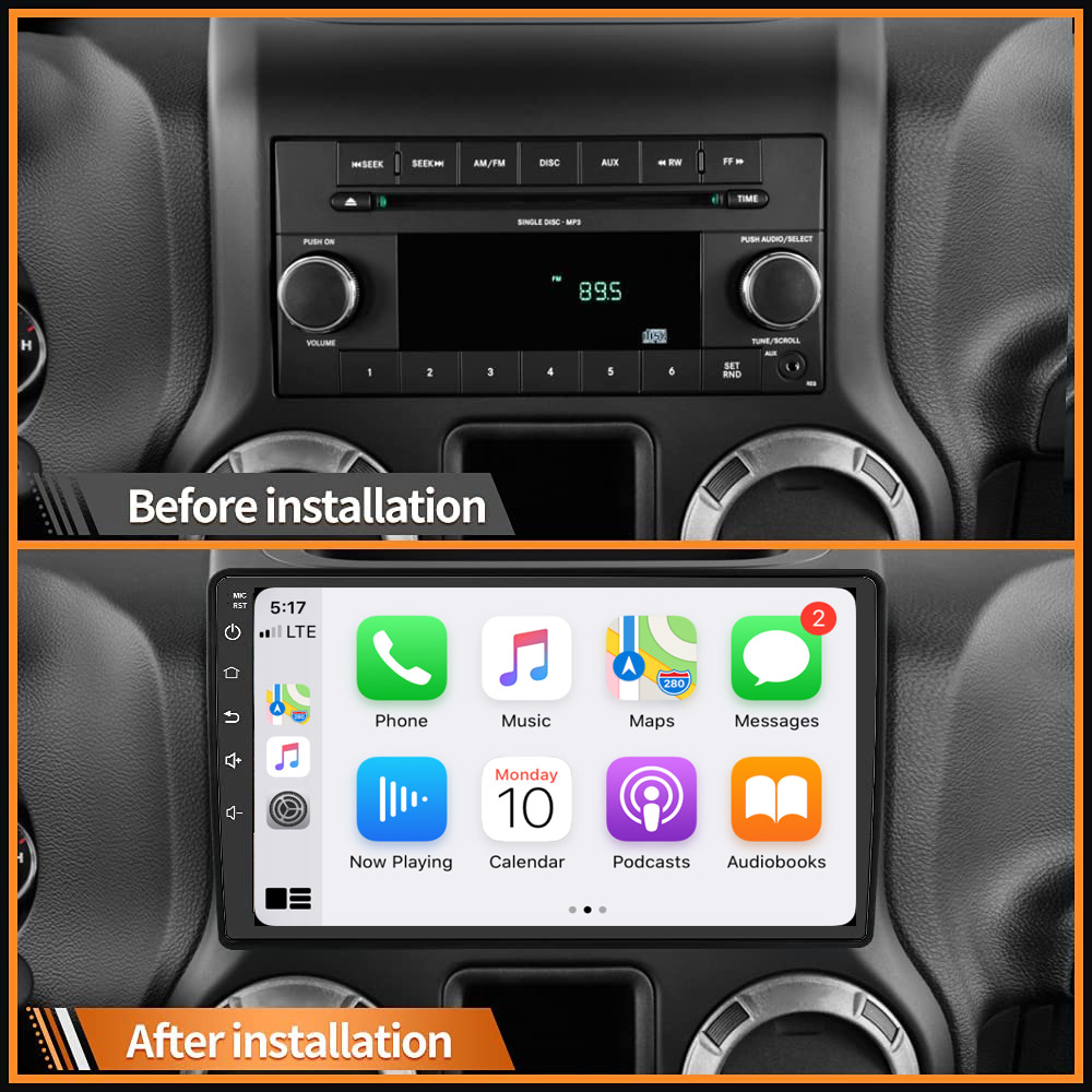 For Jeep Wrangler Chrysler Dodge Ram Android 13 Carplay Car Stereo Radio GPS Nav