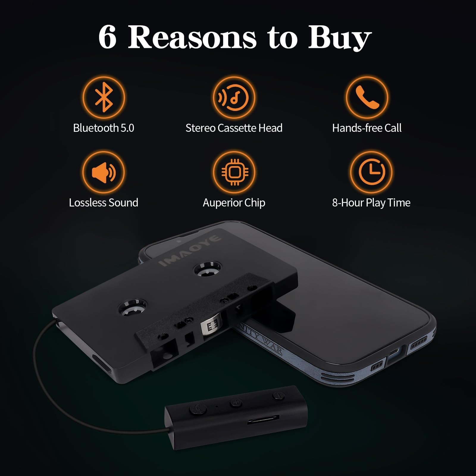 Bluetooth 5.1 Car Audio Stereo Cassette Vehicle Tape Converter Cassette Work …