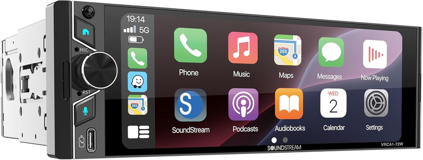 VRCA1-72W 6.7 Inch Apple Carplay & Android Auto Wireless Car Stereo – Single DIN