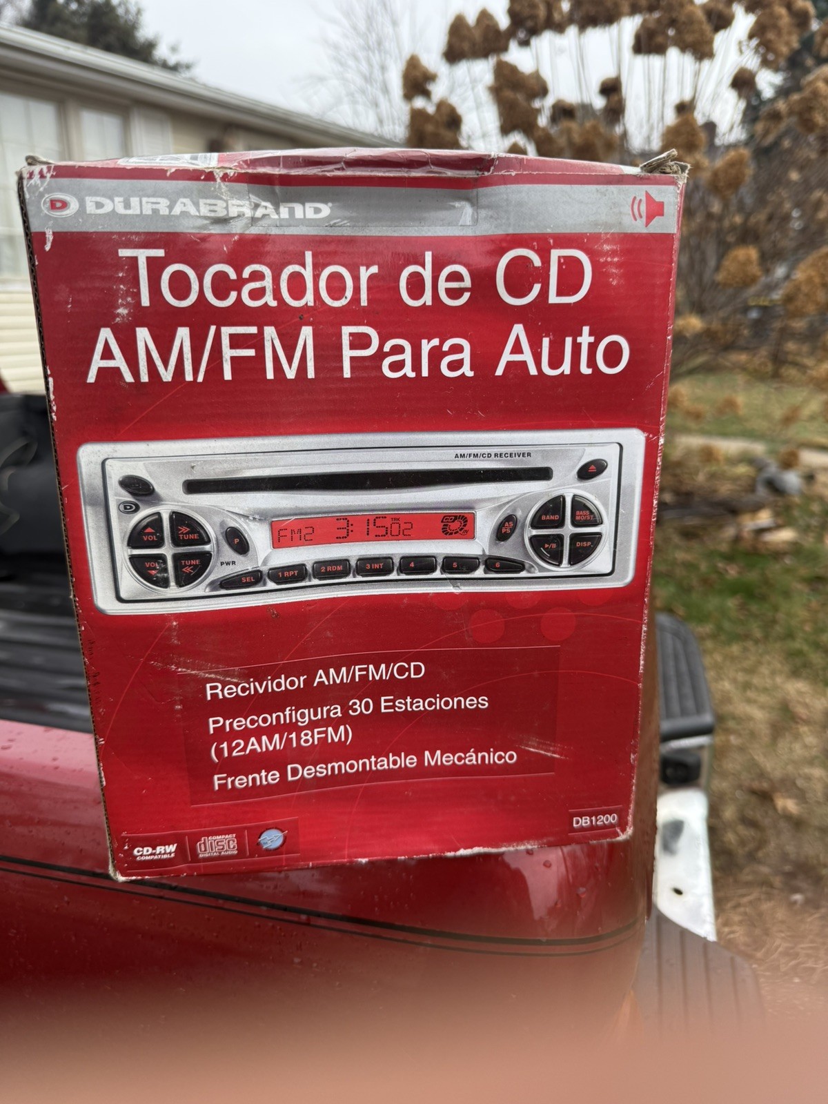 Durabrand 60 Watt AM/FM Car CD Player DB1200 Detachable Face New