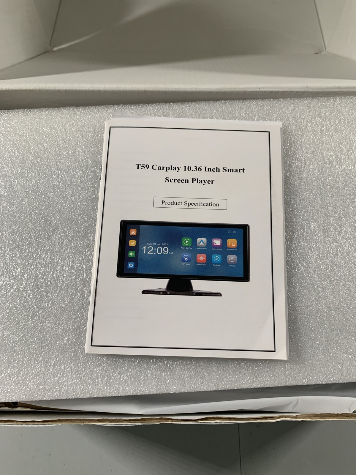 T59 10.36 Inch Car Multimedia Player Wireless Carplay Android Auto w/ 4 Cameras