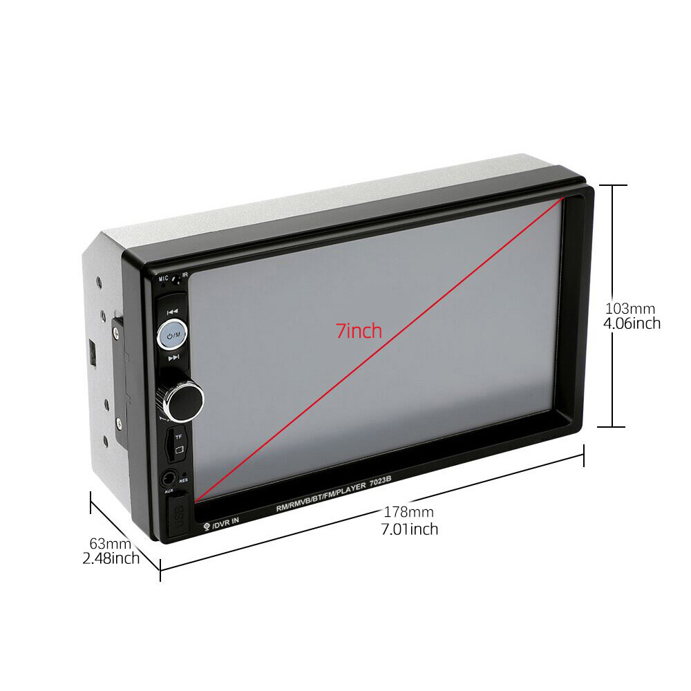 2 Din 7 Inch Car Stereo Touch Screen Multimedia MP5 Radio +camera