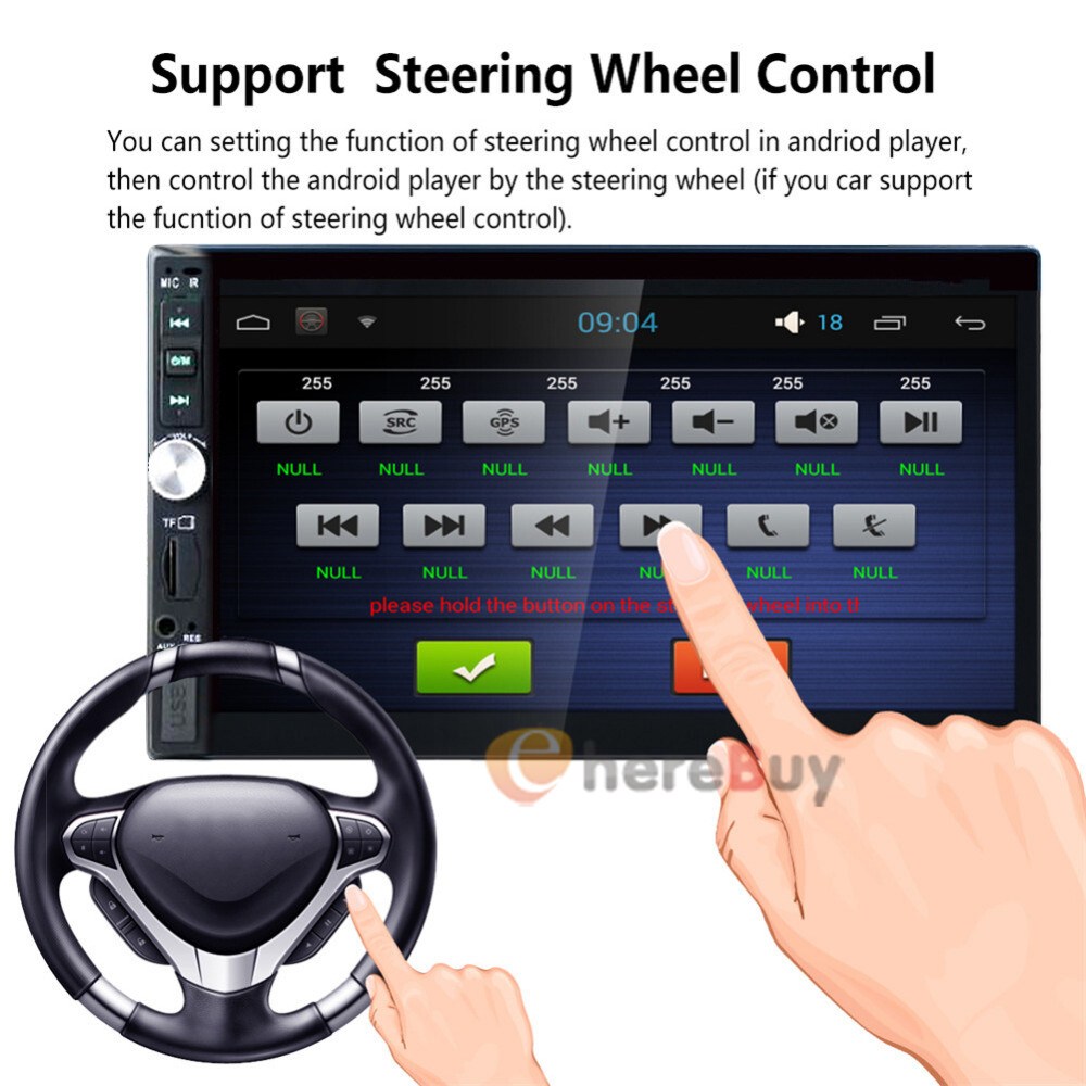 Double 2 Din Car Stereo Radio 7″ Bluetooth USB AUX FM TF Touch Screen MP5 Player