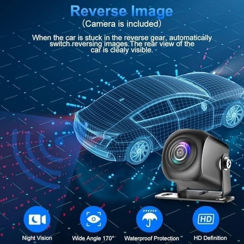 Double Din Car Stereo with CD DVD, Backup Camera Supports CarPlay/Android