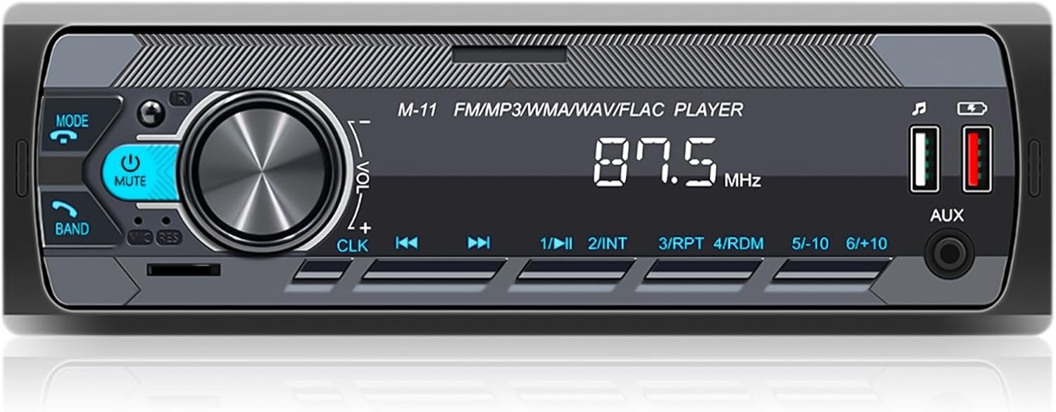 Smart Single Din Car Stereo with Bluetooth 5.0, Remote Control & Audio Recording