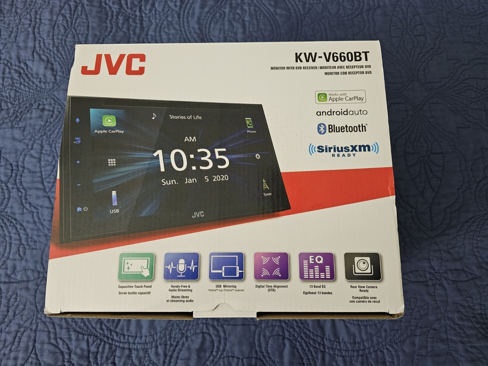 NEW JVC KW-V660BT, 2-DIN 6.8″ LCD Screen, DVD, CD Player, Receiver w/ Bluetooth