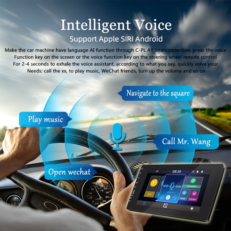2Din Built-in Carplay Android Auto Car Radio Bluetooth FM 8″ Touch Screen Player